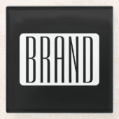 Moderner Name oder bearbeitbarer Markenname für Un Glasuntersetzer (Vorderseite)