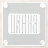 Moderner Name oder bearbeitbarer Markenname für Un Glasuntersetzer (Rückseite)