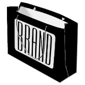Moderner Name oder bearbeitbarer Markenname für Un Große Geschenktüte (Rückseite Schrägansicht)