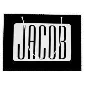 Moderner Name oder bearbeitbarer Markenname für Un Große Geschenktüte (Rückseite)