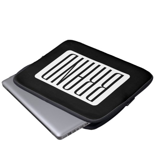 Moderner Name oder bearbeitbarer Markenname für Un Laptopschutzhülle (Vorne Knopf)