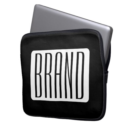 Moderner Name oder bearbeitbarer Markenname für Un Laptopschutzhülle (Vorderseite Links)