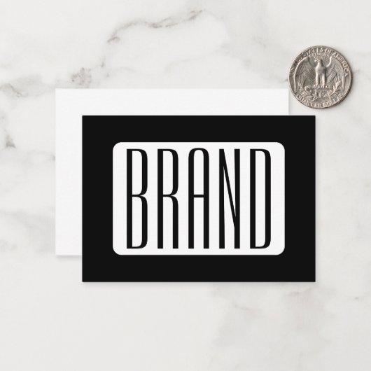 Moderner Name oder bearbeitbarer Markenname für Un Mitteilungskarte (Vorderseite/Rückseite Beispiel)