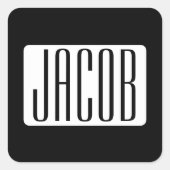 Moderner Name oder bearbeitbarer Markenname für Un Quadratischer Aufkleber (Vorderseite)