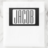 Moderner Name oder bearbeitbarer Markenname für Un Rechteckiger Aufkleber (Tasche)