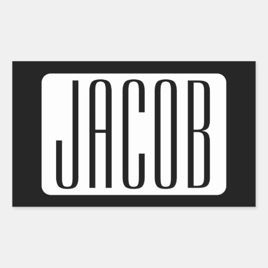 Moderner Name oder bearbeitbarer Markenname für Un Rechteckiger Aufkleber (Vorderseite)