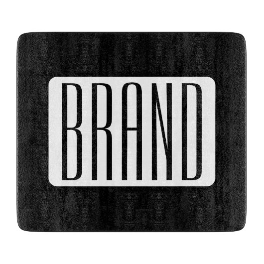 Moderner Name oder bearbeitbarer Markenname für Un Schneidebrett (Vorderseite)