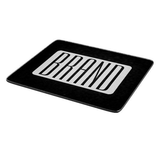 Moderner Name oder bearbeitbarer Markenname für Un Schneidebrett (Ecke)