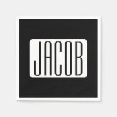 Moderner Name oder bearbeitbarer Markenname für Un Serviette (Vorderseite)