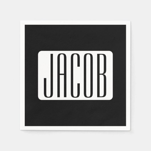 Moderner Name oder bearbeitbarer Markenname für Un Serviette (Vorderseite)