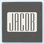 Moderner Name oder bearbeitbarer Markenname für Un Steinuntersetzer