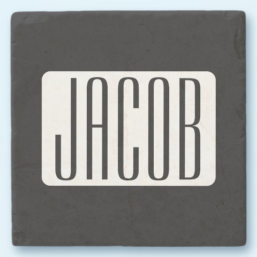 Moderner Name oder bearbeitbarer Markenname für Un Steinuntersetzer