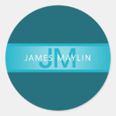 Moderner Name oder Firmenname Runder Aufkleber (Vorderseite)