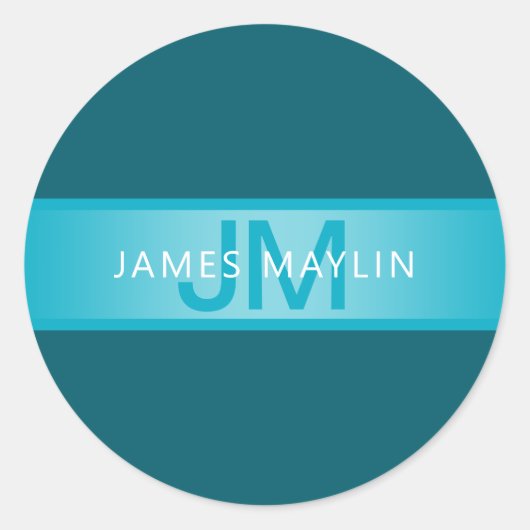 Moderner Name oder Firmenname Runder Aufkleber (Vorderseite)