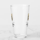 Moderner Name Pinselmetall Monogram Beer Glas (Links)