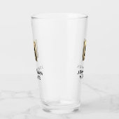 Moderner Name Pinselmetall Monogram Beer Glas (Rechts)