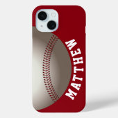 Moderner Name Red Baseball Case-Mate iPhone Hülle (Rückseite)