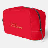 Moderner Name Red & Gold Waschbeutel (Rechte Ecke)