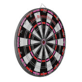 Moderner Name Rot und Rosa Dartscheibe (Vorderseite Links)