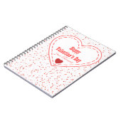 Moderner Name Rotes Rosa Herzchen Glücklicher Vale Notizblock (Linke Seite)