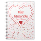 Moderner Name Rotes Rosa Herzchen Glücklicher Vale Notizblock (Vorderseite)