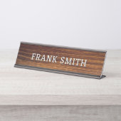 Moderner Name Rustikales Foto Schreibtischnamensplakette (Vorderseite )