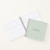 Moderner Name Sage Green Notizblock (Innenseite)