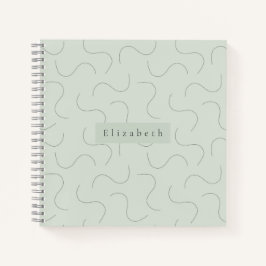 Moderner Name Sage Green Notizblock