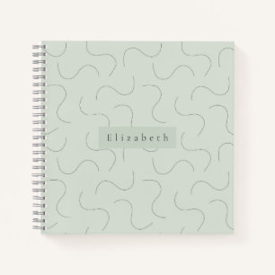 Moderner Name Sage Green Notizblock