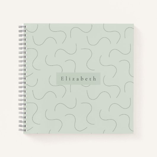 Moderner Name Sage Green Notizblock (Vorderseite)