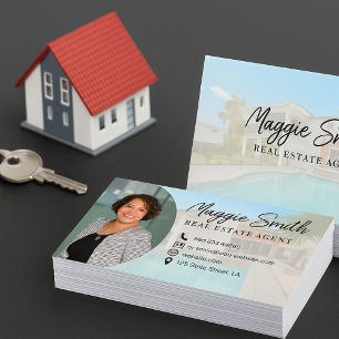 Moderner Name Schrift Foto Immobilienmakler Visitenkarte