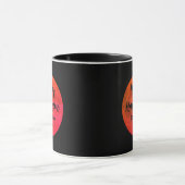 Moderner Name Schwarz Orange Full Moon Happy Hallo Tasse (Zentrum)