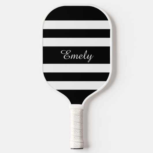 Moderner Name Schwarz/Weiß Pickleball Schläger (Vorderseite)
