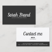 Moderner Name Schwarz/Weiß Visitenkarte (Vorne/Hinten)