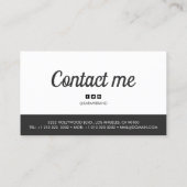 Moderner Name Schwarz/Weiß Visitenkarte (Rückseite)