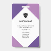 Moderner Name und Foto Corporate Employee ID Card Ausweis (Rückseite)