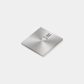 Moderner Name und Monogramm auf gebürstetem Metall Post-it Klebezettel (angewinkelt)