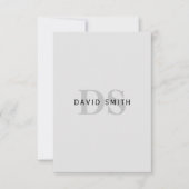 Moderner Name und Monogramm | Bearbeitbar grau und Dankeskarte (Vorderseite)