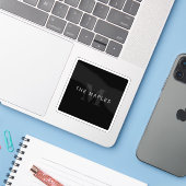 Moderner Name und Monogramm | Grau und Schwarz Aufkleber (Laptop mit iPhone)