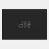 Moderner Name und Monogramm | Grau und Schwarz Geschenkpapier Set (Vorderseite 2)