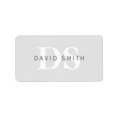 Moderner Name und Monogramm | Grün/Weiß Adressaufkleber (Vorne)