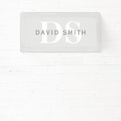 Moderner Name und Monogramm | Light & Dark Grau Wh Banner (InSitu)