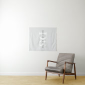 Moderner Name und Monogramm | Light & Dark Grau Wh Wandteppich (Beispiel (Horizontal))