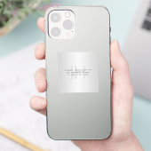Moderner Name und Slogan | Grau Gradient Aufkleber (Telefon)