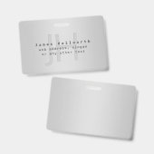 Moderner Name und Slogan | Grau Gradient Ausweis (Vorder- & Rückseite)