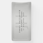 Moderner Name und Slogan | Grau Gradient Banner (Vertikal)