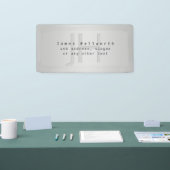 Moderner Name und Slogan | Grau Gradient Banner (Messe)