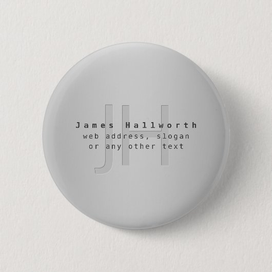 Moderner Name und Slogan | Grau Gradient Button (Vorderseite)