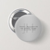 Moderner Name und Slogan | Grau Gradient Button (Vorne & Hinten)