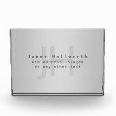 Moderner Name und Slogan | Grau Gradient Fotoblock (Vorderseite)